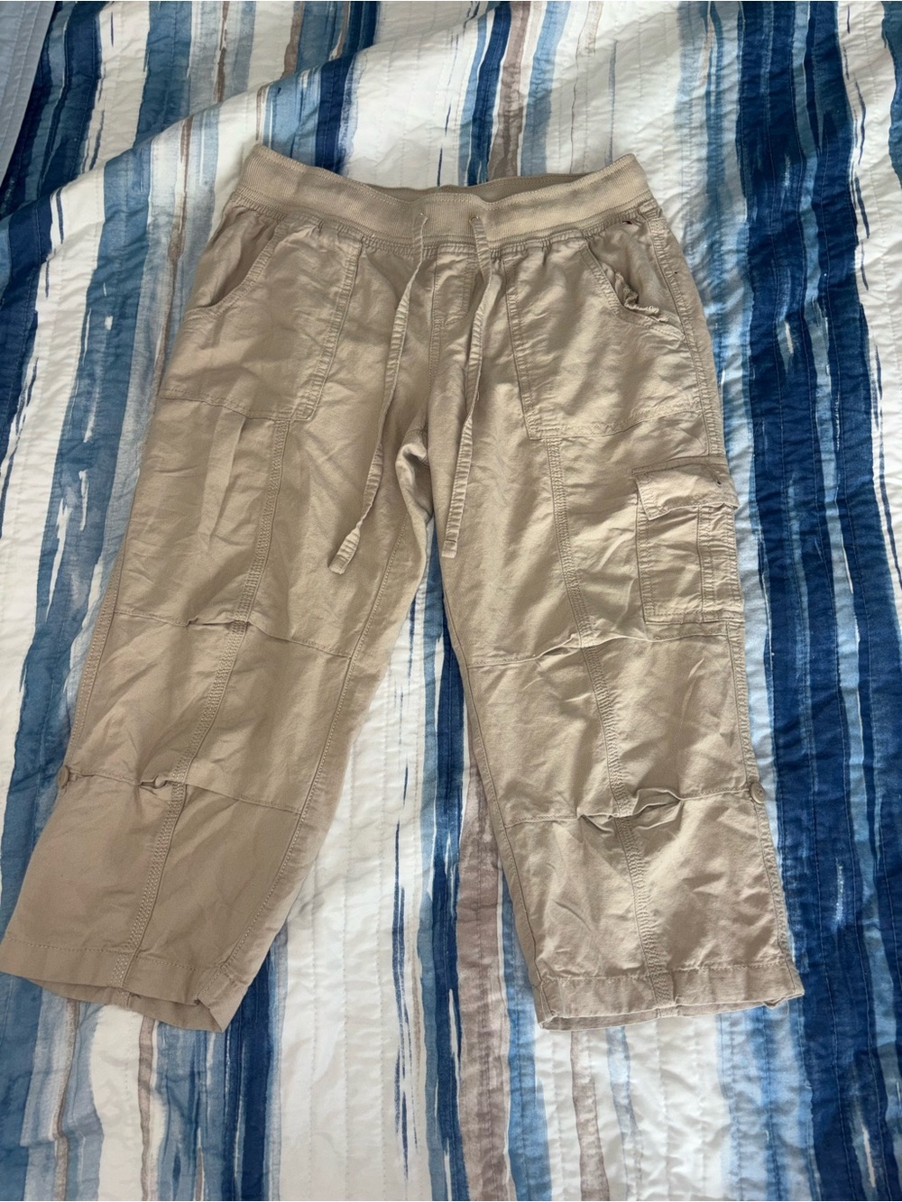 Tommy Hilfiger Khaki Drawstring Cargo Capris